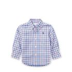 Ralph Lauren Plaid Stretch Cotton Shirt White Multi 6m