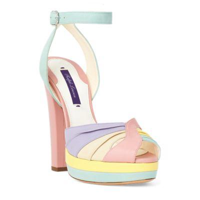 Ralph Lauren Aelita Nappa Leather Sandal Multi