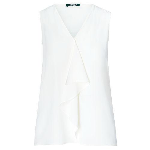 Ralph Lauren Lauren Ruffled Crepe Blouse