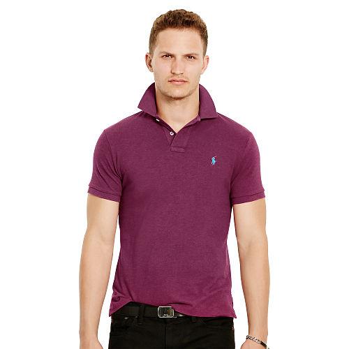 Polo Ralph Lauren Custom-fit Mesh Polo Shirt New Cranberry Heather