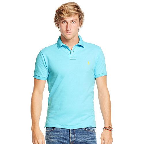 Polo Ralph Lauren Custom-fit Mesh Polo Shirt Hammond Blue