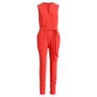 Ralph Lauren Lauren Stretch Jersey Jumpsuit Fresh Tomato