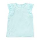 Ralph Lauren Flutter-sleeve Jersey Top Crystal Blue 6m
