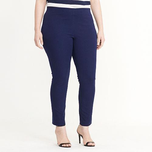 Ralph Lauren Lauren Woman Stretch Cotton Skinny Pant Navy
