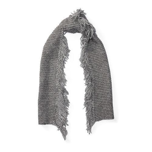 Ralph Lauren Lauren Melange Fringed Scarf Dark Grey Heather