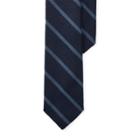Ralph Lauren Striped Wool-silk Narrow Tie Navy/blue