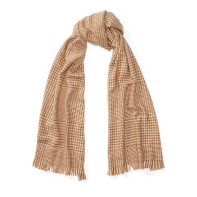 Ralph Lauren Oversized Glen Plaid Scarf Camel Glencheck