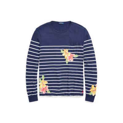 Ralph Lauren Custom Slim Fit Cotton T-shirt French Navy/nevis