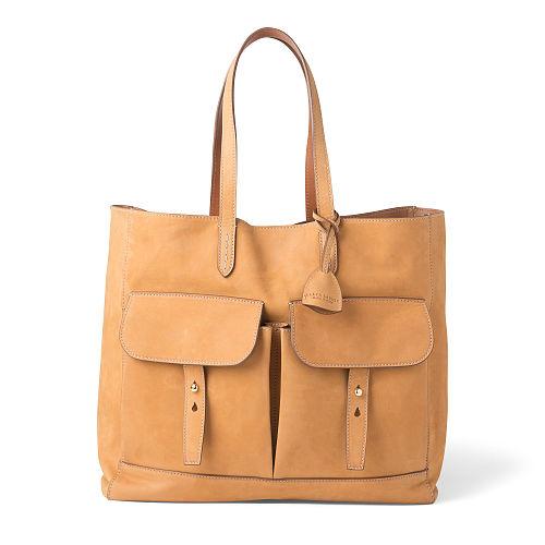 Ralph Lauren Vachetta Tote With Pockets Tan