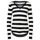 Ralph Lauren Lauren Striped Silk-blend Sweater Polo Black/herbal Milk