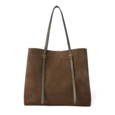 Ralph Lauren Suede Lennox Tote New Olive
