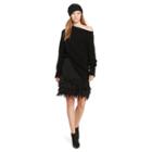 Ralph Lauren Feather-trim Ponte Skirt Polo Black