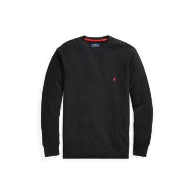 Ralph Lauren Waffle-knit Crewneck Thermal Polo Black