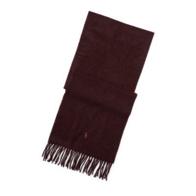 Ralph Lauren Classic Cashmere Scarf Aged Wine Hthr