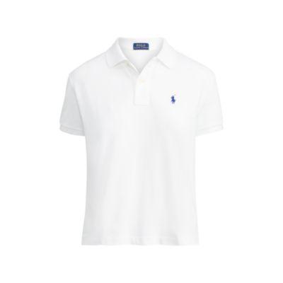 Ralph Lauren Cropped Cotton Mesh Polo White