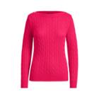 Ralph Lauren Button-shoulder Cable Sweater Pink Poppy