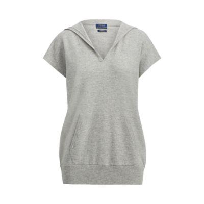 Ralph Lauren Cashmere Hooded Pullover Grey Heather