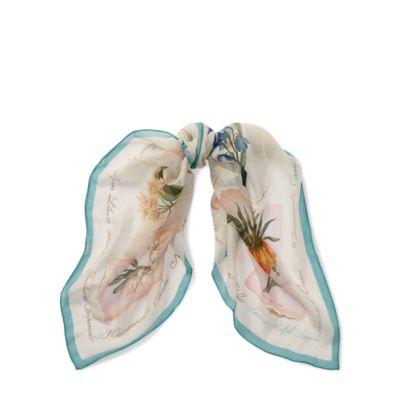 Ralph Lauren Flower Silk Scarf Linen