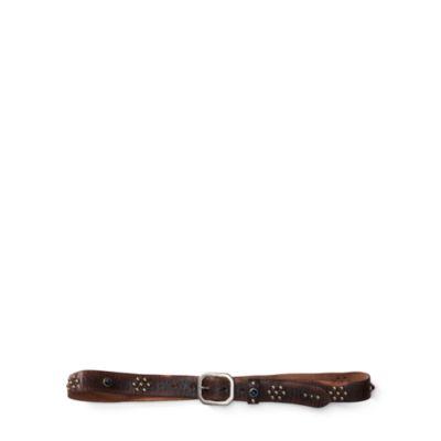 Ralph Lauren Leather Rasco Belt Vintage Black