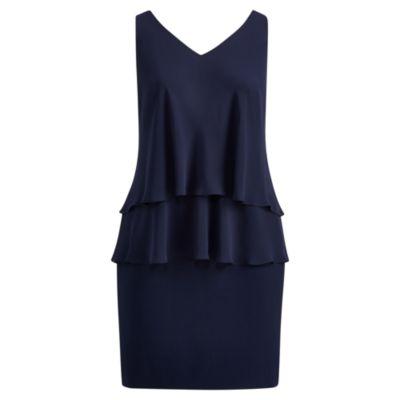Ralph Lauren Georgette Tier Dress Lighthouse Navy
