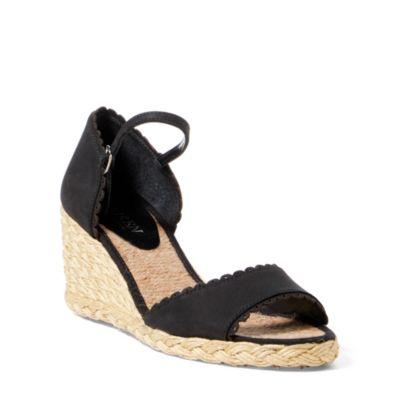 Ralph Lauren Chrissie Suede Espadrille Black