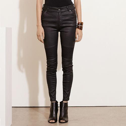 Ralph Lauren Lauren Coated Moto Skinny Jean Black