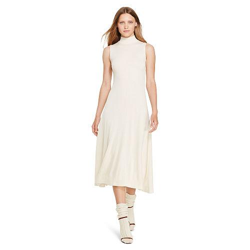 Polo Ralph Lauren Wool-blend Midi Dress Sandtrap