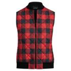 Ralph Lauren Buffalo Check Quilted Vest Red/black Multi