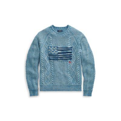 Ralph Lauren Indigo Flag Cotton Sweater Real Indigo Flag