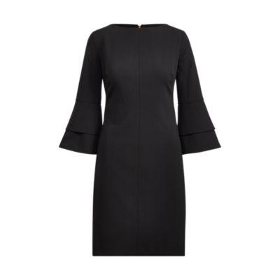 Ralph Lauren Crepe Bell-sleeve Dress Black