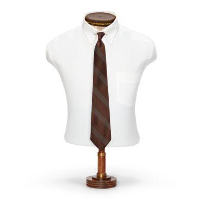 Ralph Lauren Handmade Dot-stripe Silk Tie Brown Cream