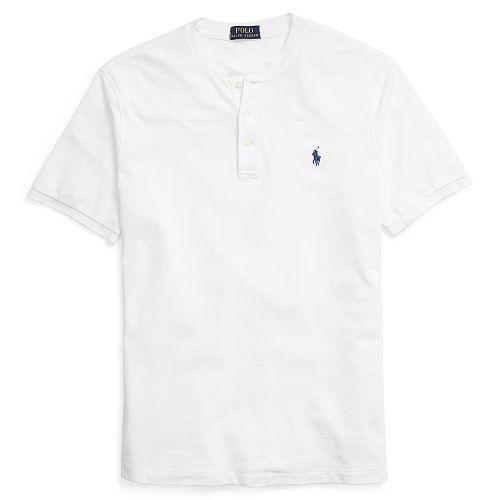 Polo Ralph Lauren Custom Fit Cotton Mesh Henley White