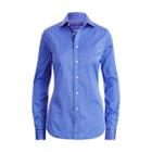 Ralph Lauren Charmain Striped Satin Shirt Oxford Blue/white