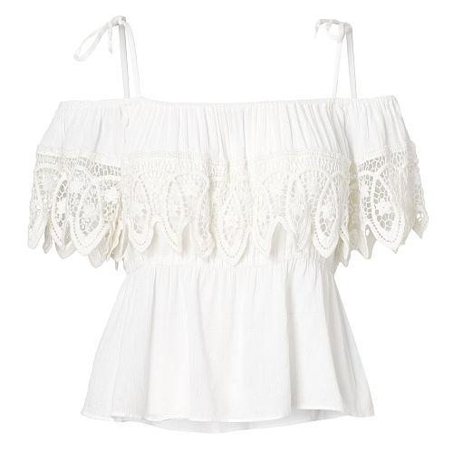 Ralph Lauren Denim & Supply Crochet-trim Gauze Top White