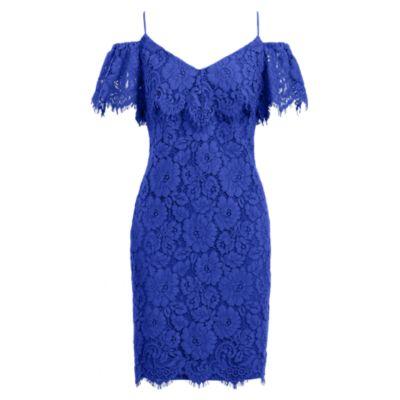 Ralph Lauren Lace Cold-shoulder Dress Active Blu 2p