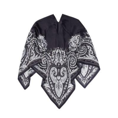 Ralph Lauren Paisley Silk Poncho Black