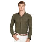 Polo Ralph Lauren Plaid Cotton Flannel Shirt Olive/lavender