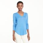Ralph Lauren Lauren Silk-blend V-neck Sweater Cool Blue