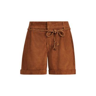 Ralph Lauren Belted Suede Short English Brown