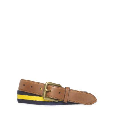 Ralph Lauren Striped Web Cotton Belt Navy/gold/navy