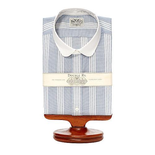 Ralph Lauren Rrl Max Striped Cotton Dress Shirt Rl 867 Blue White