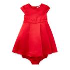 Ralph Lauren Pleated Satin Dress & Bloomer Rl2000 Red 6m