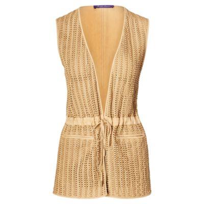 Ralph Lauren Tracy Leather-linen Vest Tan