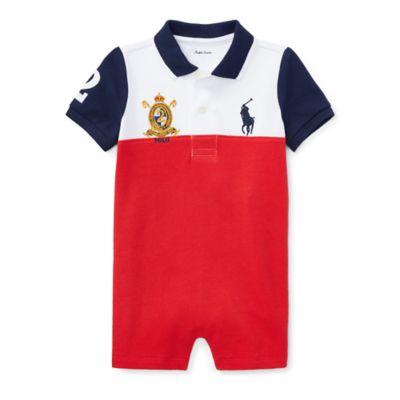 Ralph Lauren Cotton Mesh Polo Shortall Deep Orangey Red 3m