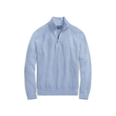 Ralph Lauren Cotton Mesh Half-zip Sweater Jamaica Heather