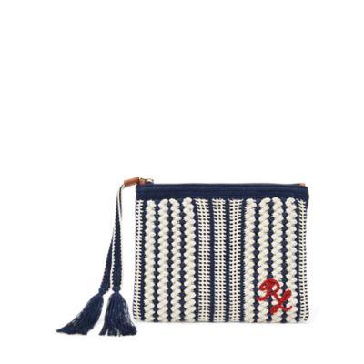 Ralph Lauren Crocheted Cotton Wristlet Blue/white
