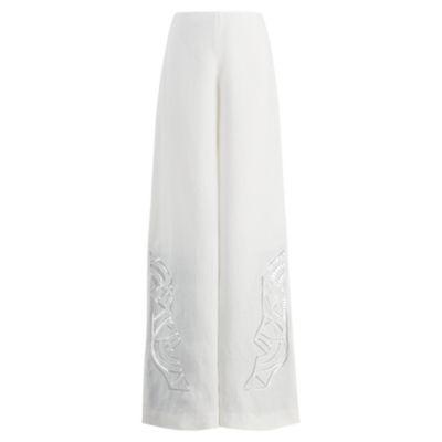 Ralph Lauren Daria Linen Wide-leg Pant Off White