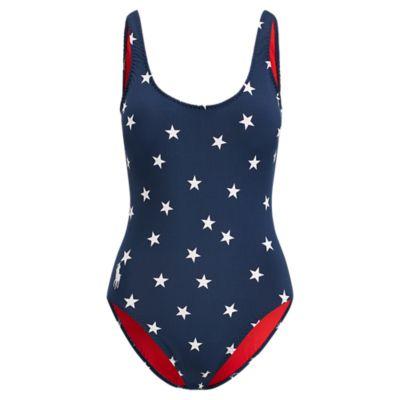 Ralph Lauren Star-print One-piece Swimsuit Navy