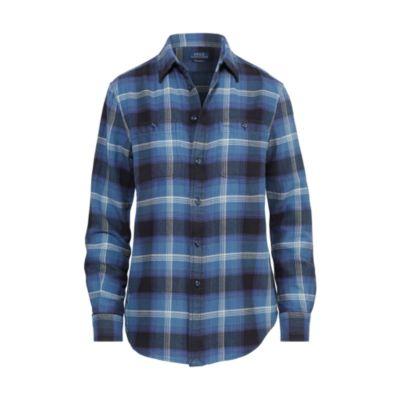 Ralph Lauren Relaxed Fit Plaid Twill Shirt 573 Dusty Blue/purple