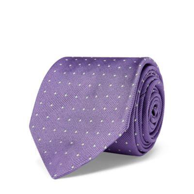 Ralph Lauren Polka-dot Silk Repp Narrow Tie Purple/white